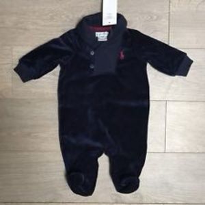 Ralph Lauren Velvet Cowl Neck Onesie